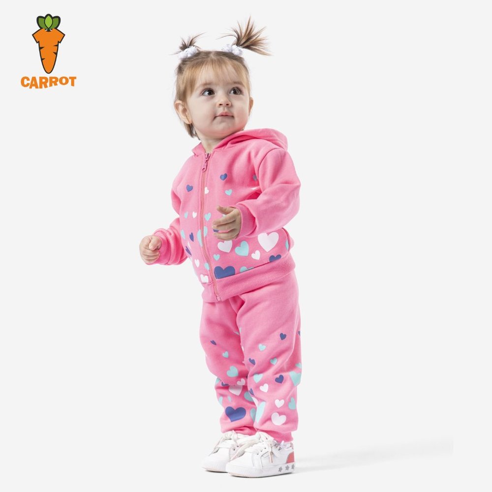 Pink Full Zip Jacket & Jogger Active Set 2pcs